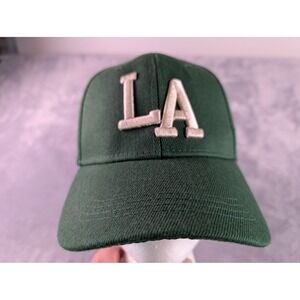 Los Angeles LA Baseball Cap Green White Embroidered Adjustable Hat